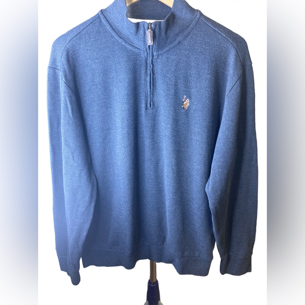 U.S. Polo Assn. Quarter-Zip Pullover | Blue | Large